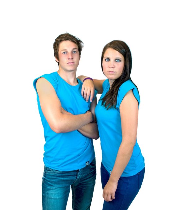 Basic Unisex-Shirt in kräftigem Blau – Bild 2