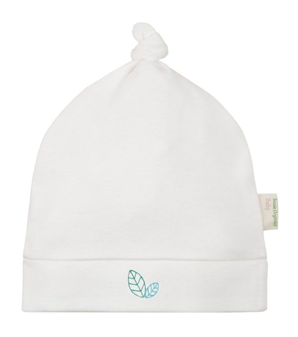Häubchen Natural White mit Blatt