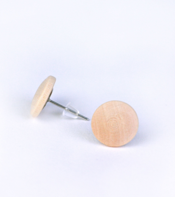Wooden ear studs round, many colours - Image 16