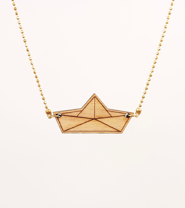 Wooden necklace Boat