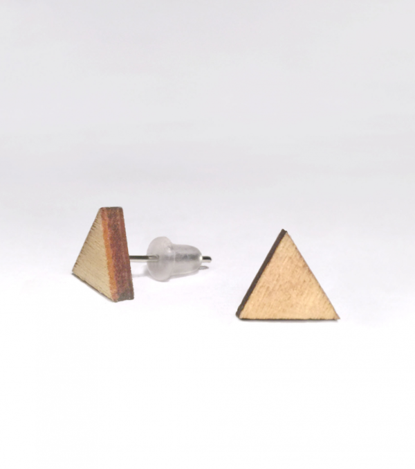 Wooden ear studs Triangle, many colours - Image 14