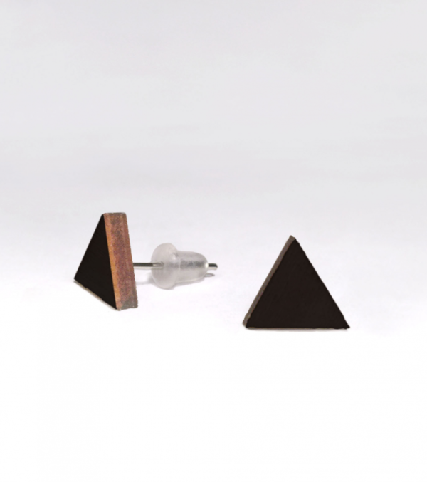 Wooden ear studs Triangle, many colours - Image 6