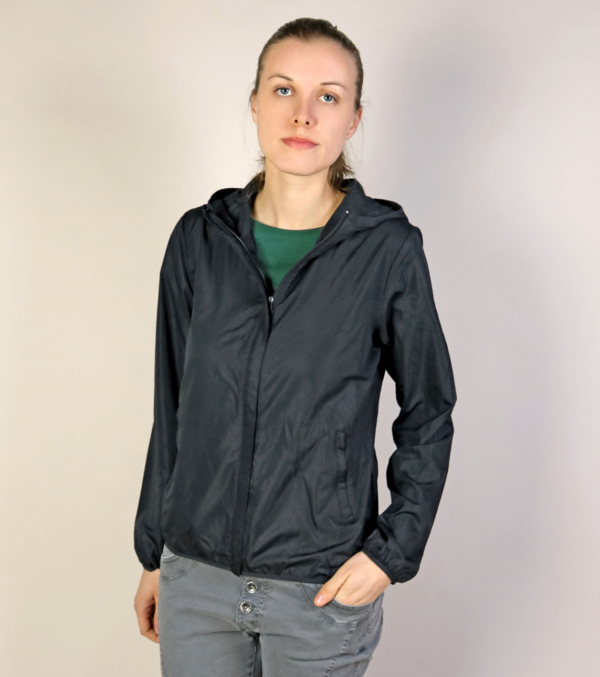 Leichte Damen-Windjacke Schwarz – Bild 3