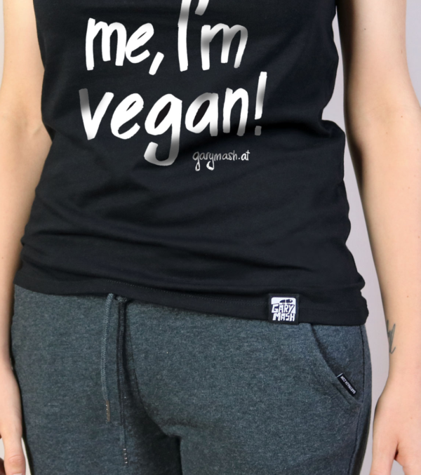 Shirt Trust me, I'm vegan! Schwarz – Bild 5