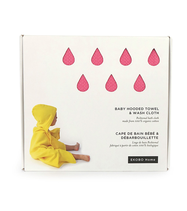Hooded towel & wash cloth Pink set - Image 2