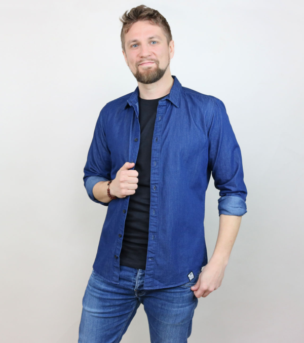 Jeanshemd Denim Lover Dunkelblau – Bild 7
