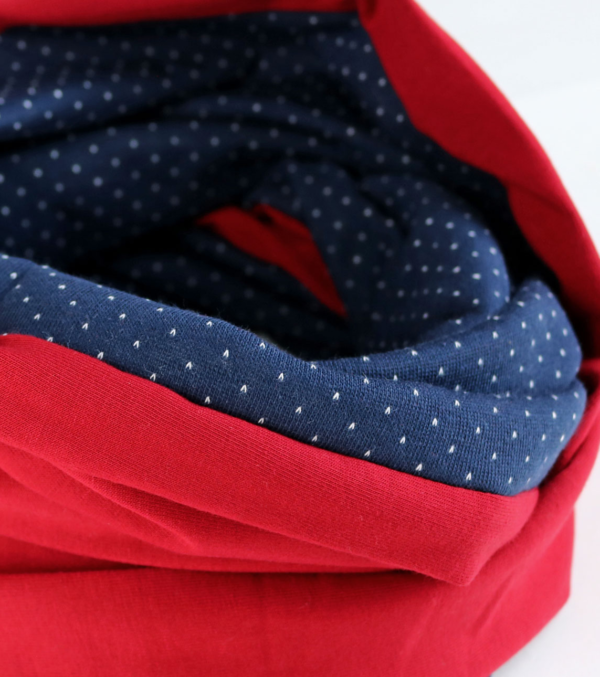 Knitted Jacquard Loop Navy-Red - Image 2