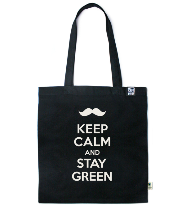 Baumwolltasche Keep calm and stay green