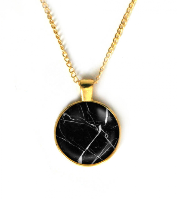 Halskette Black Marble