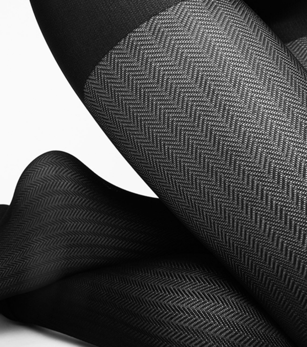 Strumpfhose Nina Fischgrät Schwarz, 40 Den – Bild 2