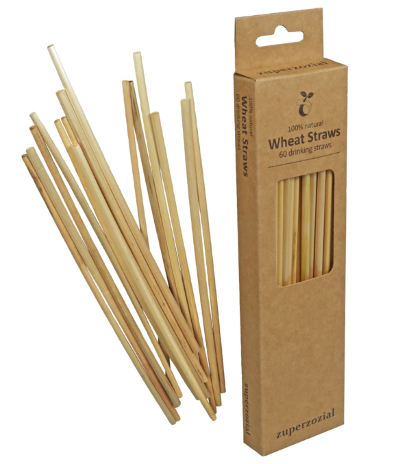 Compostable Wheat Straws, 60 pcs.