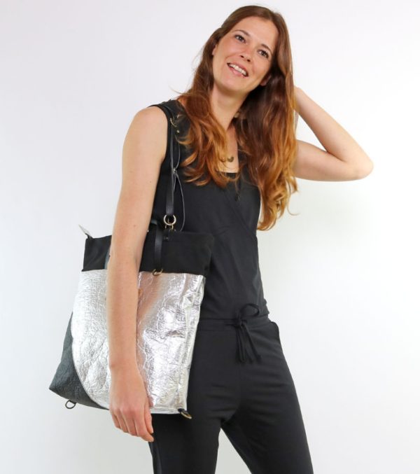JANE Allrounder, Piñatex Black & Silver - Image 9