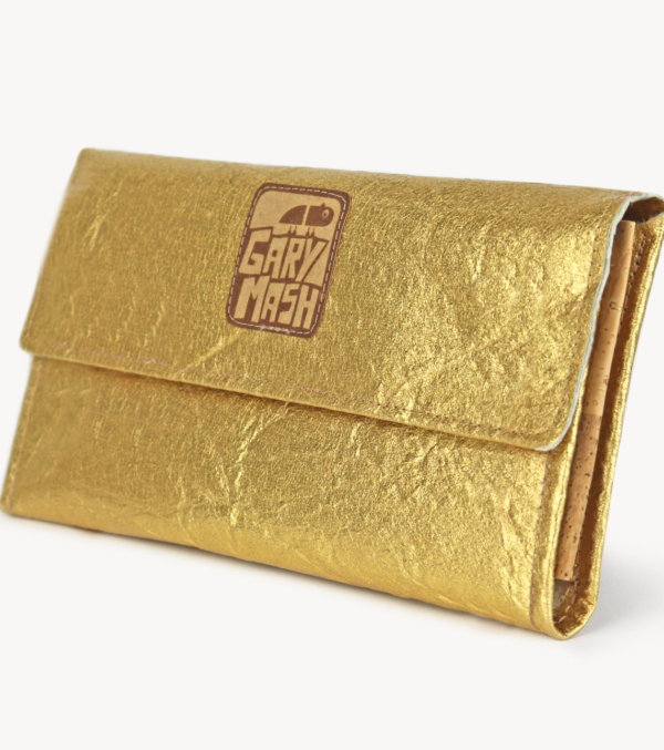 Piñatex® Purse Shiny Gold - Image 3