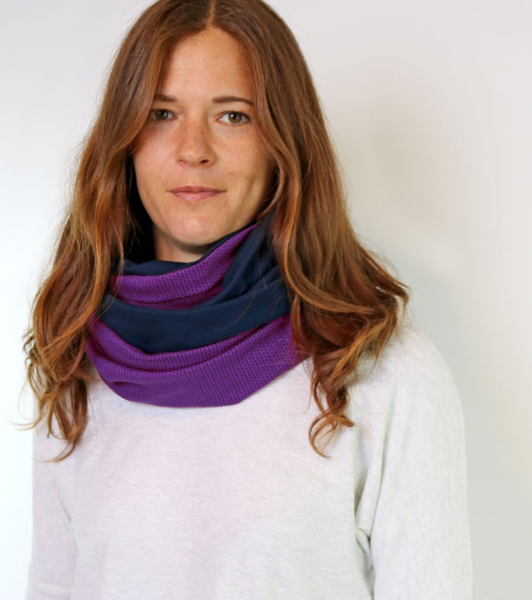 Knitted Jacquard Loop Navy-Purple - Image 2