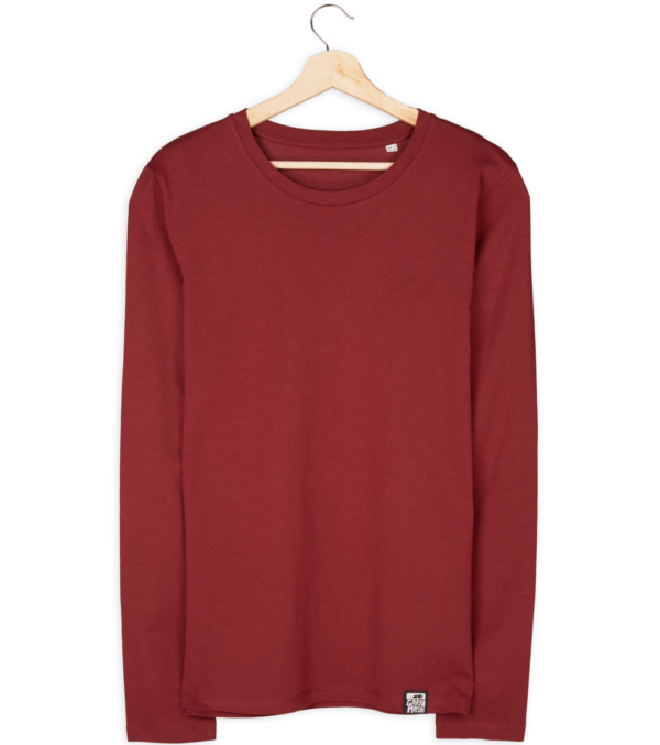 Klassisches Langarmshirt in Burgund – Bild 2