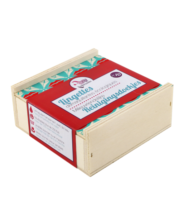 Washable Make-Up pads in wooden box, 10 pcs. - Image 3