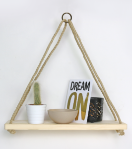 Wall shelf Triangle with hemp cord - Image 2
