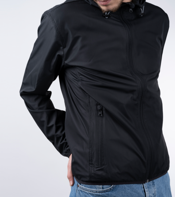 Mens light wind jacket black - Image 3