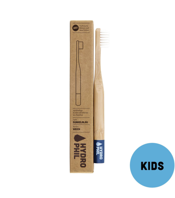 Bamboo kids toothbrush dark blue