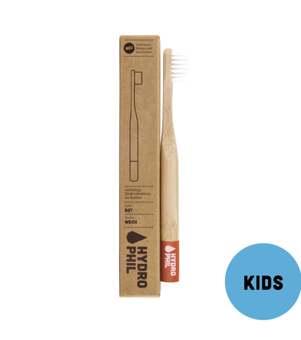 Bamboo kids toothbrush red