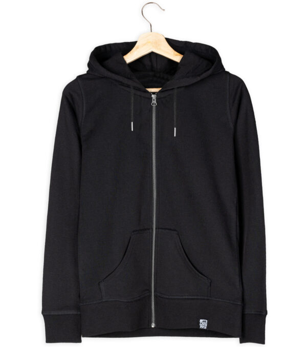 Zipped Hoodie Unisex Black