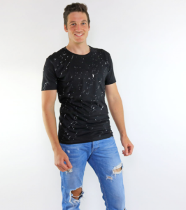 Shirt White Splashes Black - Image 6