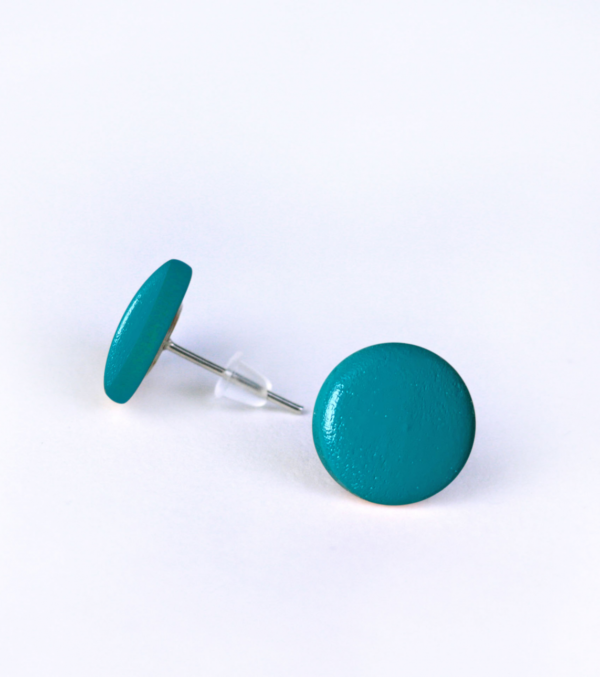 Wooden ear studs round, many colours - Image 4
