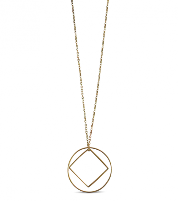 Halskette Shapes, Kreis mit Quadrat