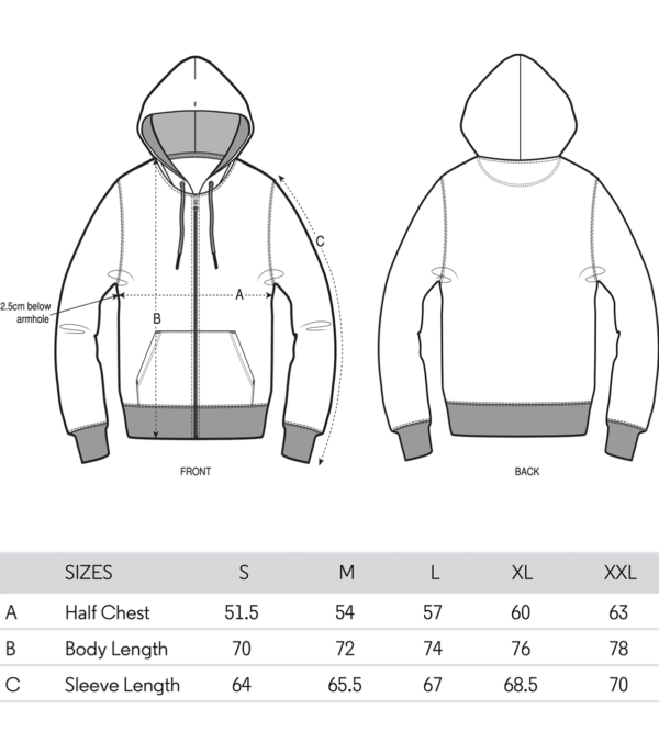 Zipjacke mit Kapuze Unisex, Grau Mélange – Bild 5