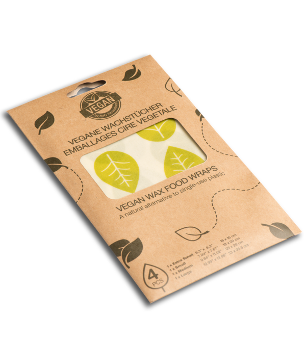 Vegan wax food wraps, set of 4 pcs.