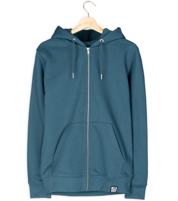 Zipped Hoodie unisex Petrol blue