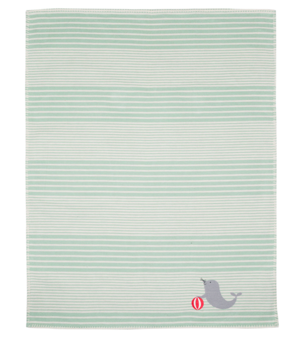 Babydecke 75 x 100, Robbe hellgrün – Bild 3