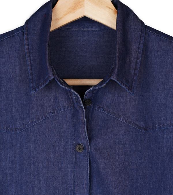 Jeansbluse Denim Lover blau – Bild 6