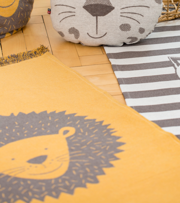 Kinder Teppich Löwe mit Fransen, 70 x 120 cm – Bild 2