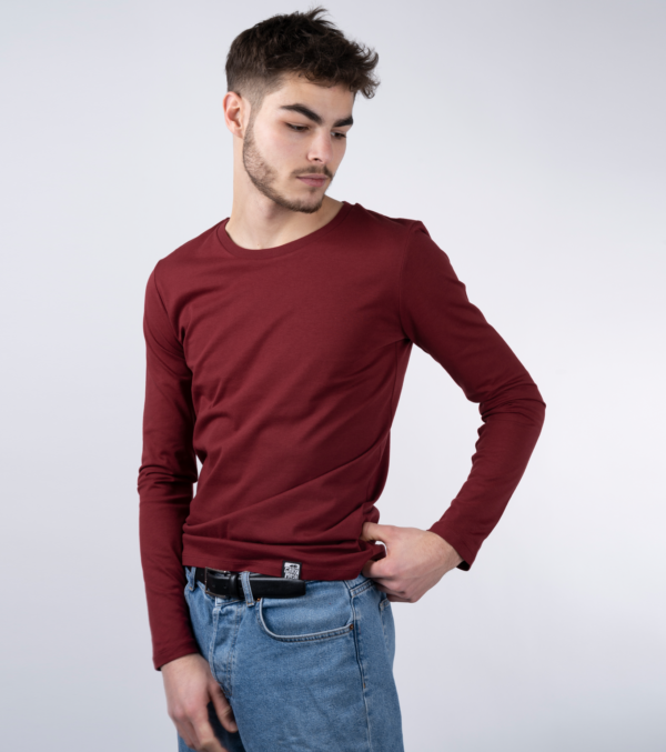 Klassisches Langarmshirt in Burgund