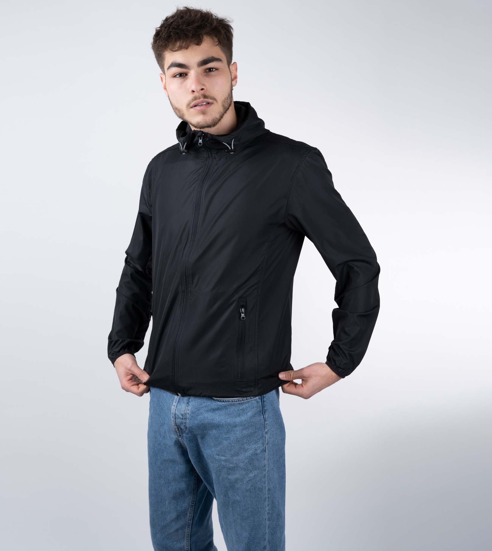 Mens light wind jacket black – GARY MASH