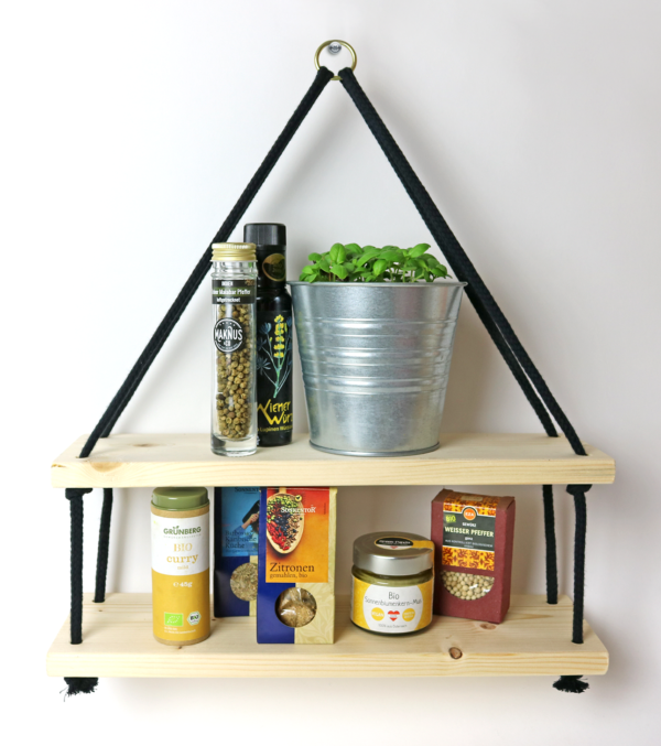 Wall shelf Double with Cotton cord - Image 4