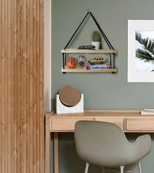 Wall shelf Double with Cotton cord - Image 5