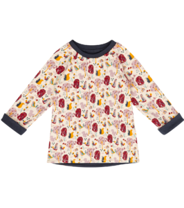 Girls reversible shirt, navy and Print - Image 4