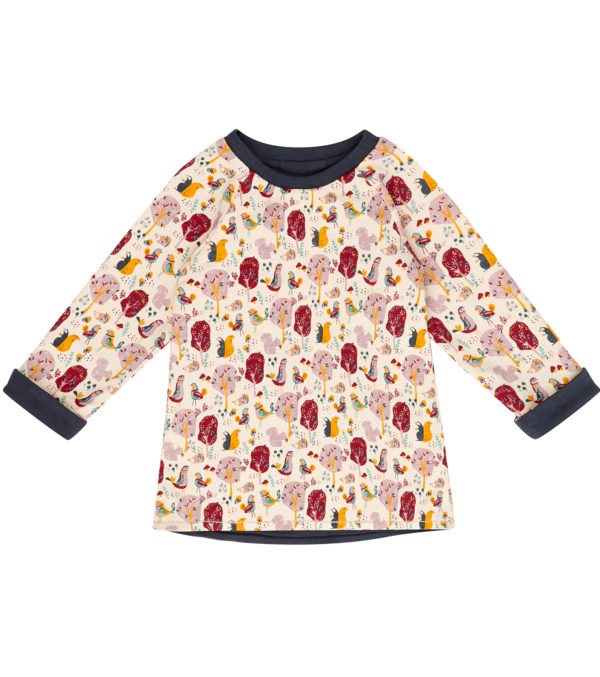 Girls reversible shirt, navy and Print - Image 4