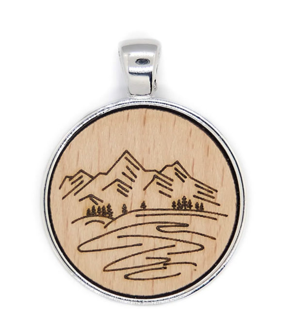 Wooden Pendant with a stainless Steel or Cotton Chain - Image 2