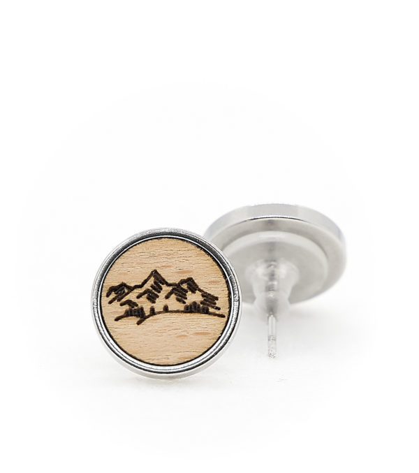 Beech Wood  and stainless Steel Earrings