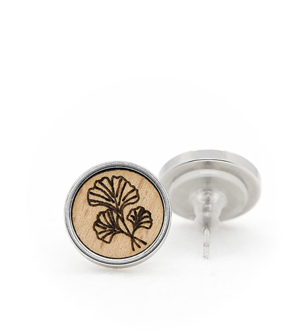 Beech Wood  and stainless Steel Earrings - Image 7
