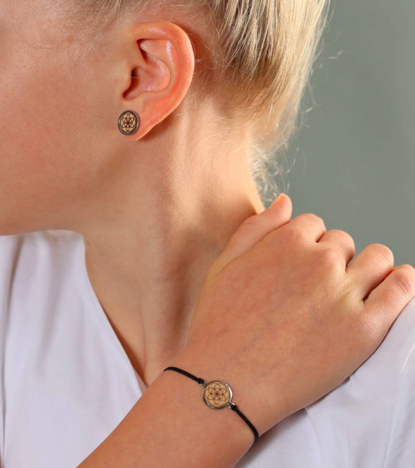 Beech Wood  and stainless Steel Earrings - Image 6