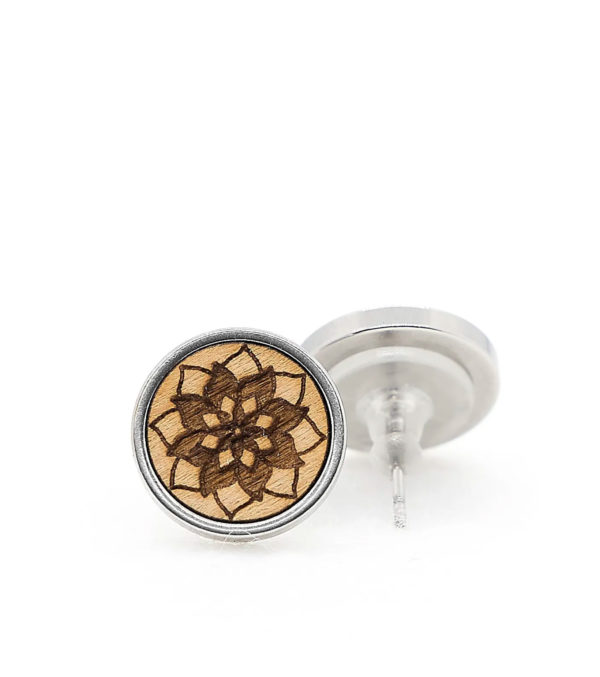 Beech Wood  and stainless Steel Earrings - Image 4