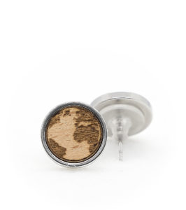 Beech Wood  and stainless Steel Earrings - Image 3