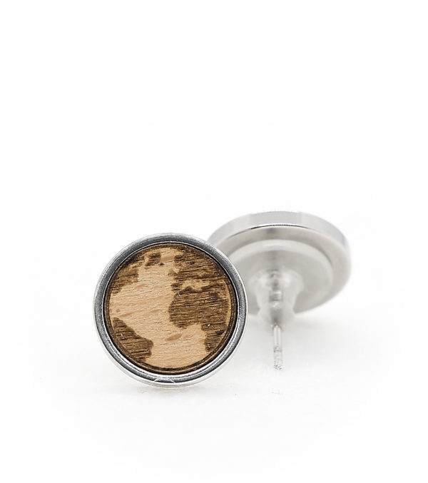 Beech Wood  and stainless Steel Earrings - Image 3