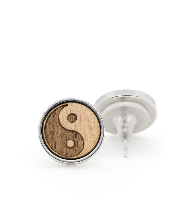 Beech Wood  and stainless Steel Earrings - Image 2