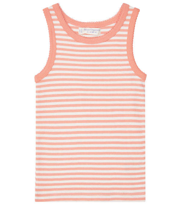 Girl vest coral striped