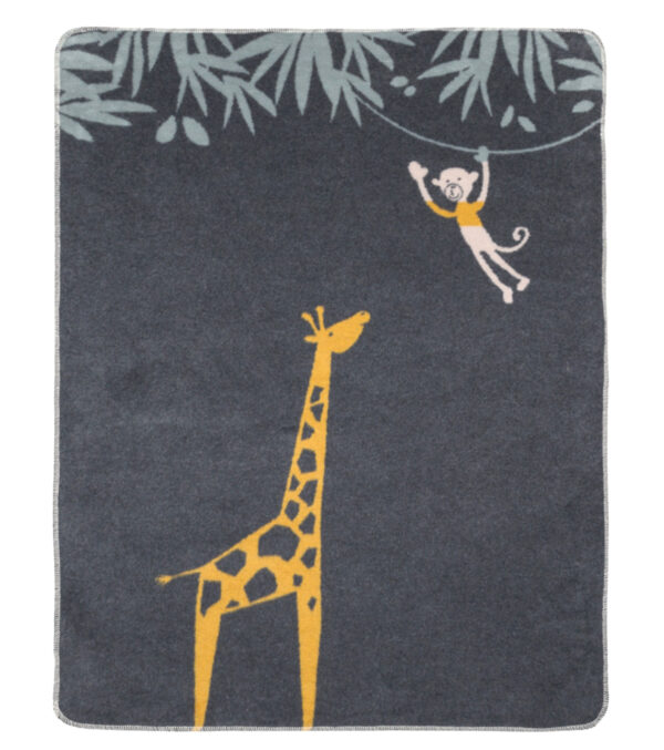 Babydecke 75 x 100, Giraffe anthrazit